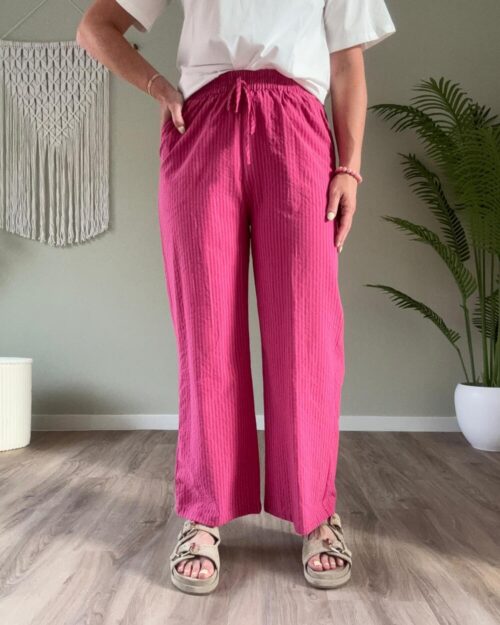 Pantalon streep roze