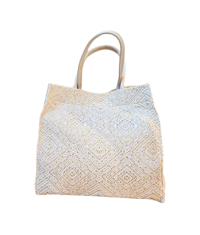 Beach bag beige-glitter