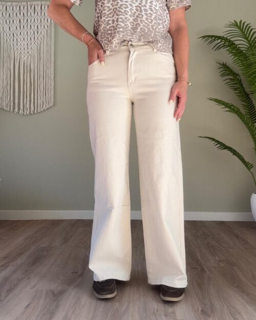 Wide leg jeans ecru