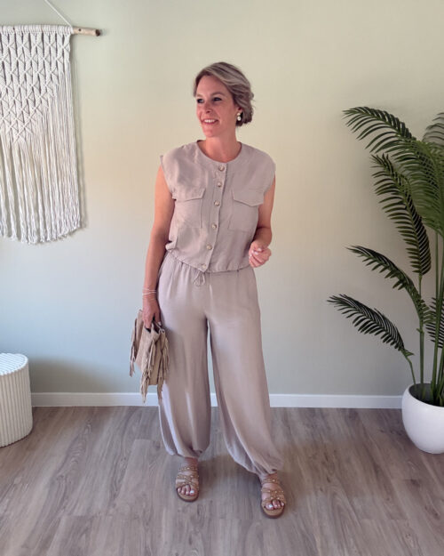 Twinset linnenlook beige