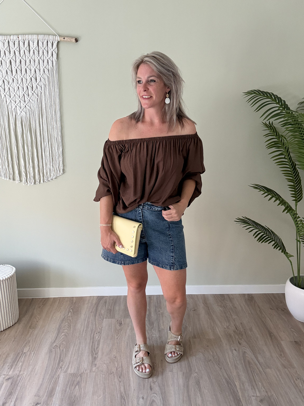 Off-shoulder blouse choco - Afbeelding 2