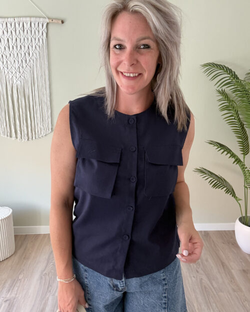 Gilet button navy