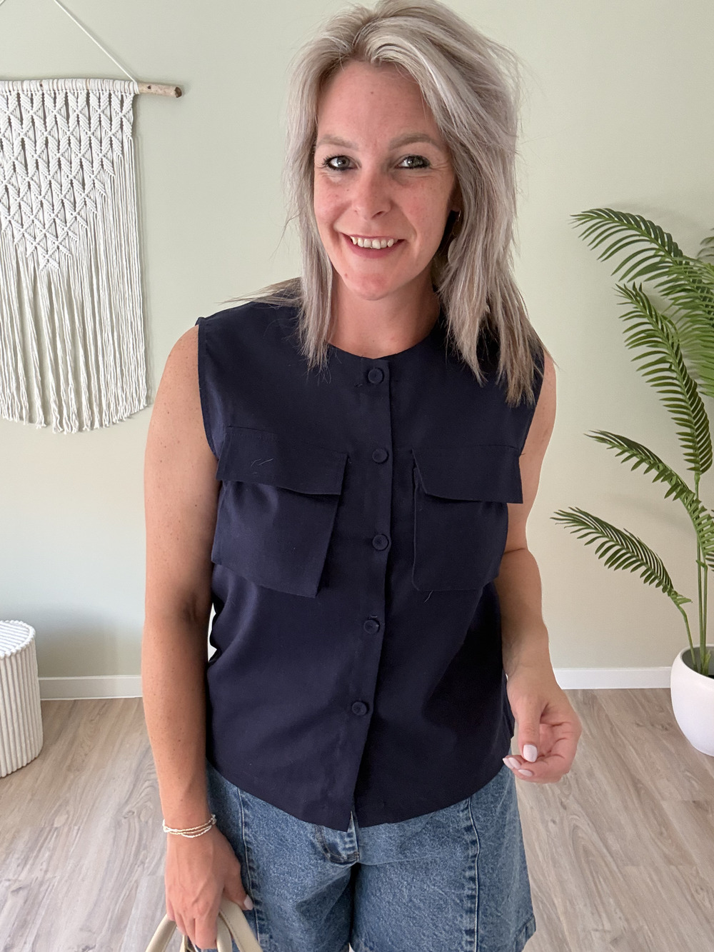 Gilet button navy