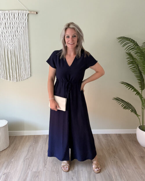 Maxi dress linnen marine