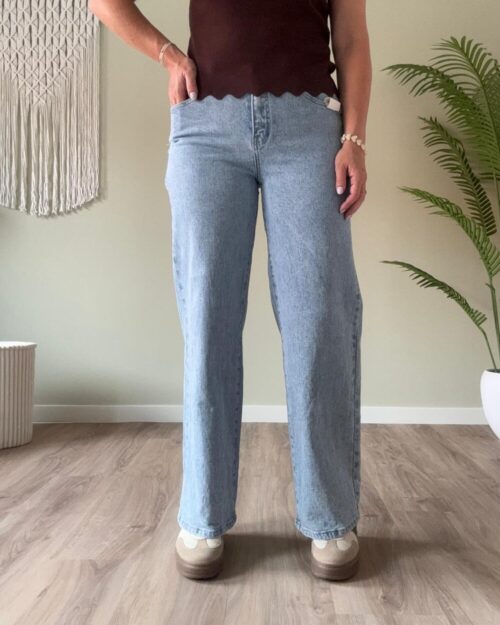 Denim wide leg jeans