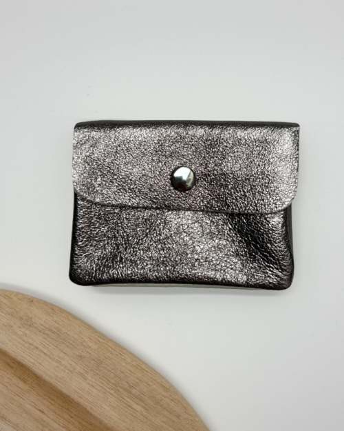 Wallet metallic taupe