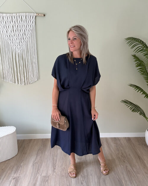 Linnenlook dress marine