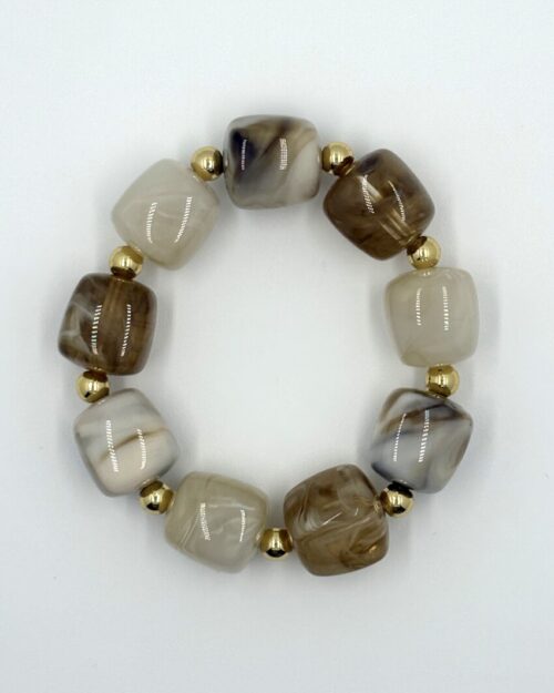 Kralenarmband taupe mix