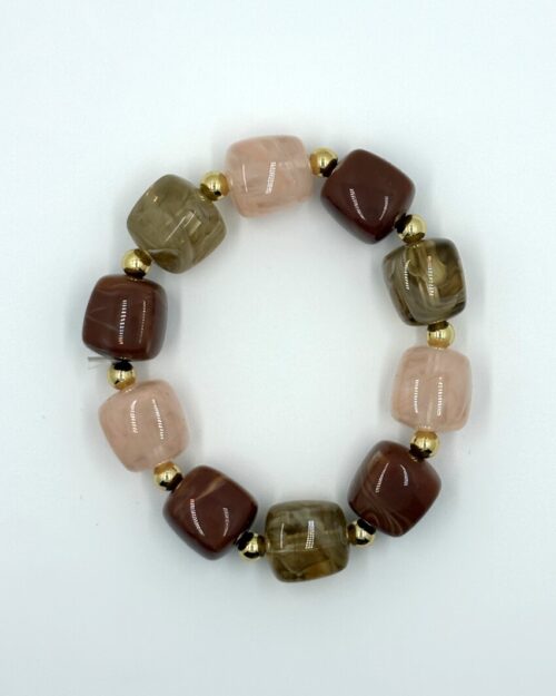 Kralenarmband camel-roze