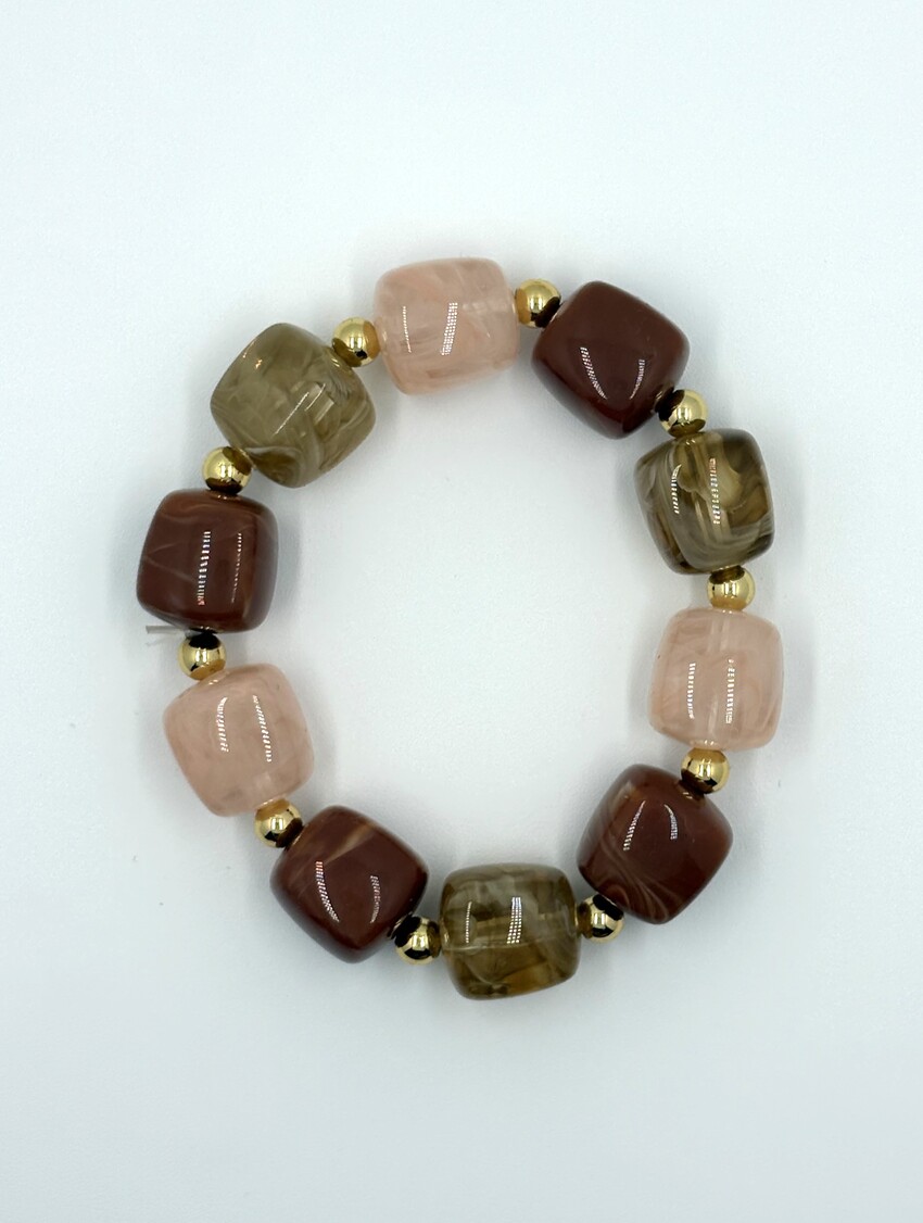 Kralenarmband camel-roze
