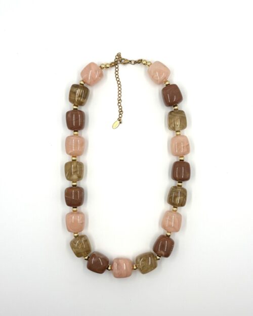 Kralenketting camel-roze