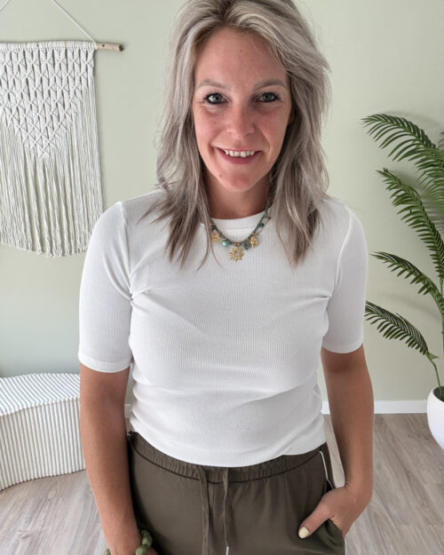 Ribbed tee wit
