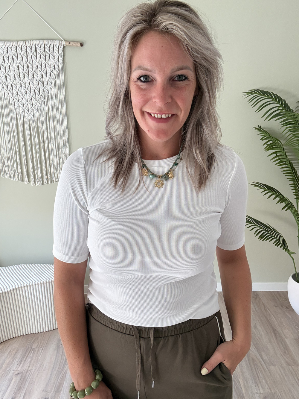 Ribbed tee wit