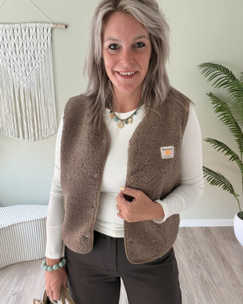 Teddy gilet taupe