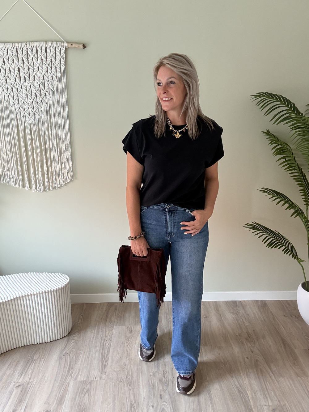 Super stretch wide leg jeans blue - Afbeelding 2