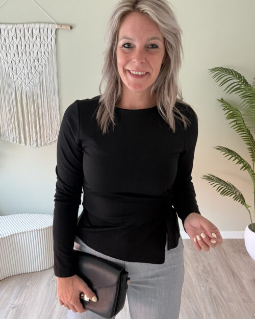 Blouse met twist zwart