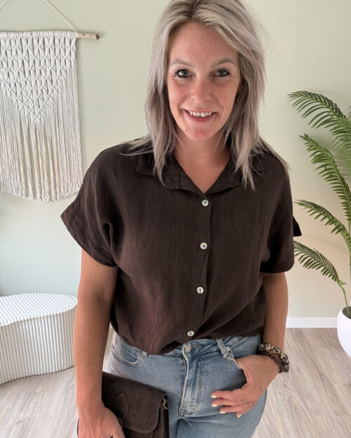 Linnen blouse choco
