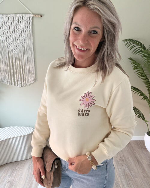 Sweater flower beige