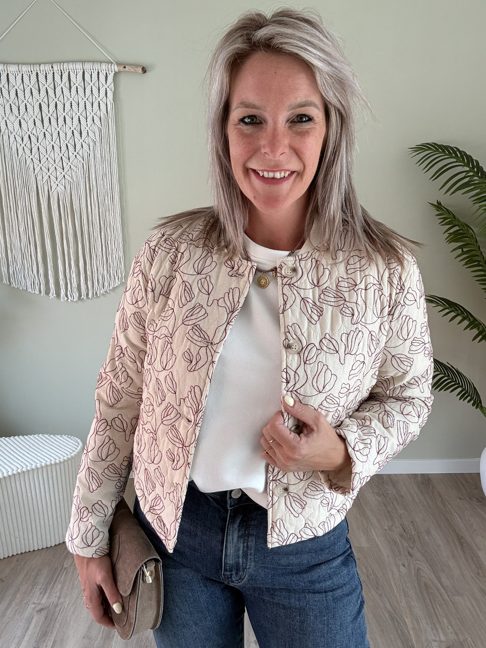 Bomber jacket print bordeaux