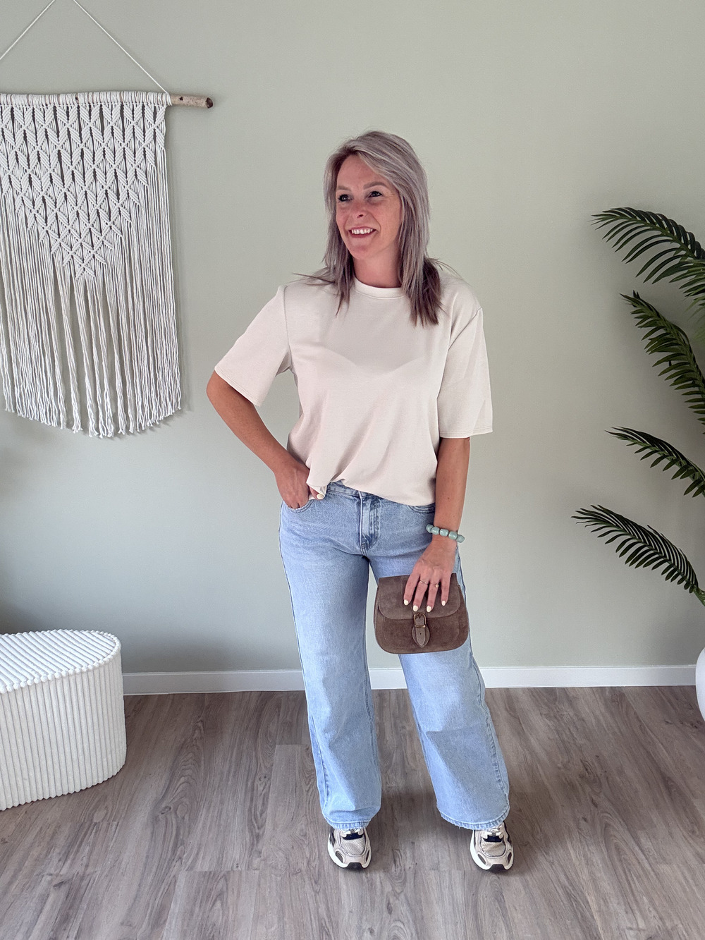 Shirt met franjes beige - Afbeelding 2