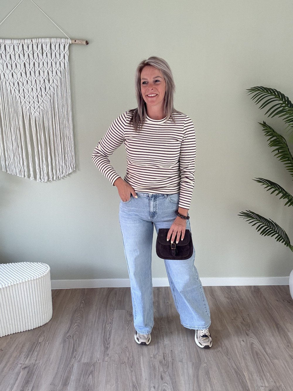 Longsleeve choco-wit - Afbeelding 2