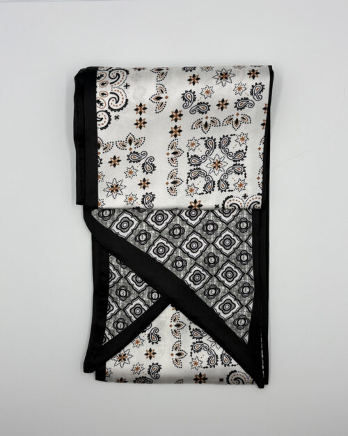 Sjaaltje zwart-beige print