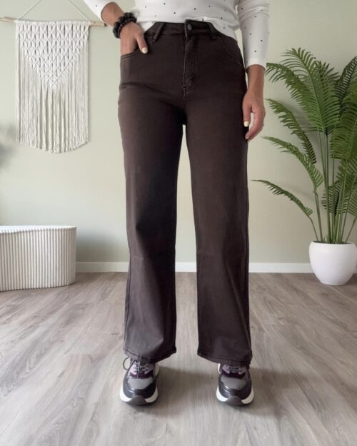 Wide leg jeans choco
