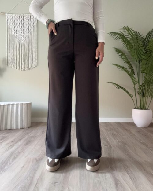 Pantalon wide leg choco