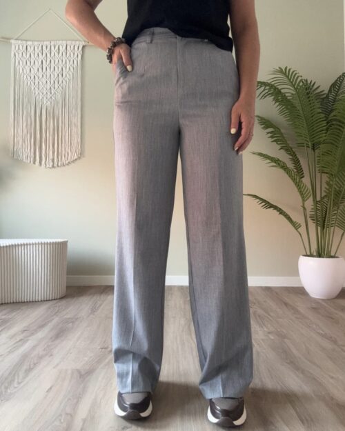 Pantalon wide leg grijs
