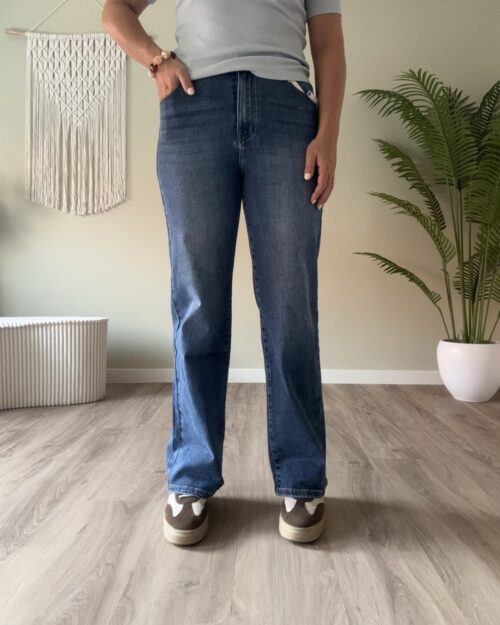 Super stretch wide leg jeans blue