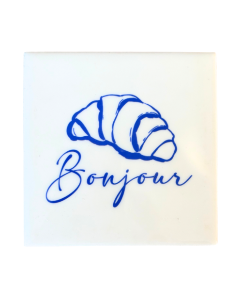 Tegeltje: bonjour