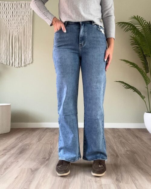 Super stretch wide leg jeans blue