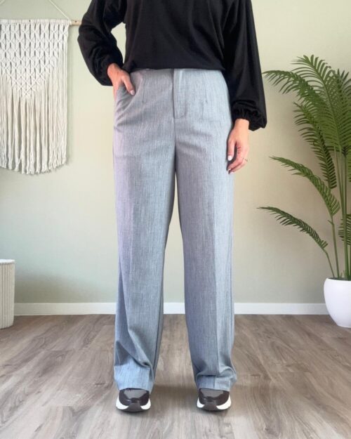 Pantalon wide leg grijs