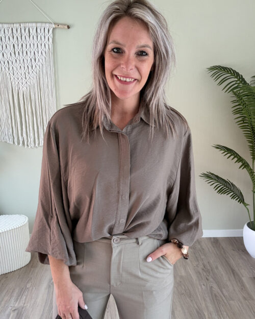 Oversized blouse taupe