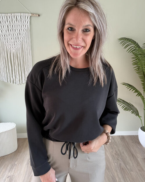 Sweater met koord zwart