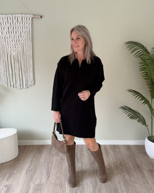Knitted dress zwart