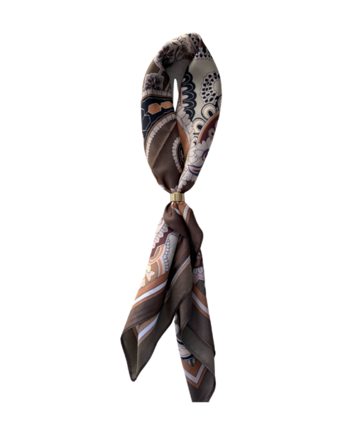Sjaal met ring taupe