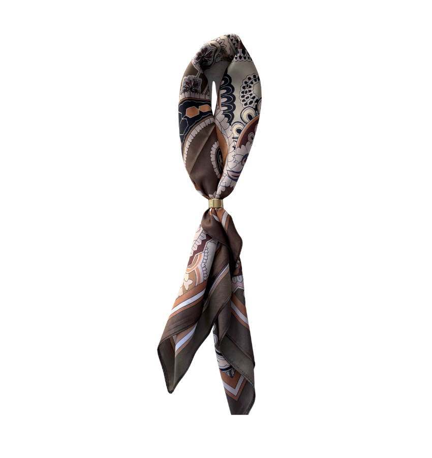 Sjaal met ring taupe