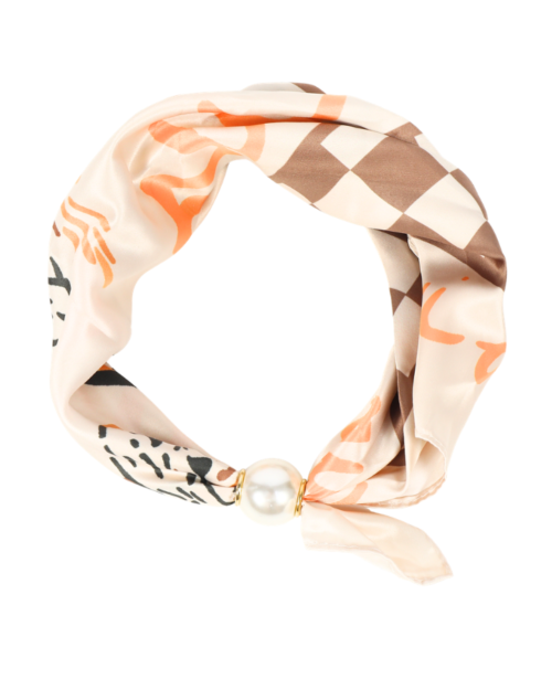 Sjaal met magneet beige-oranje