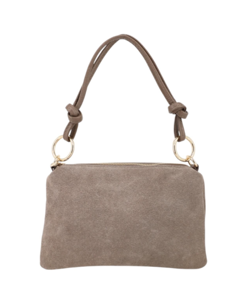 Effen schoudertas taupe