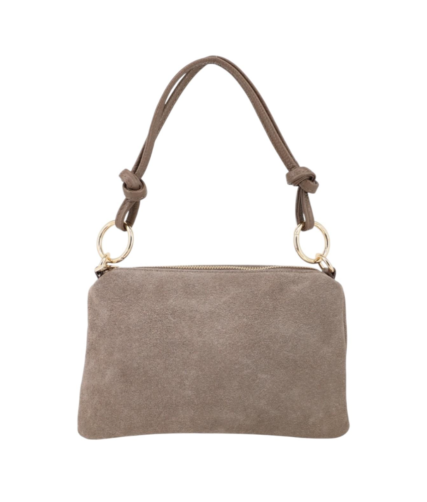 Effen schoudertas taupe