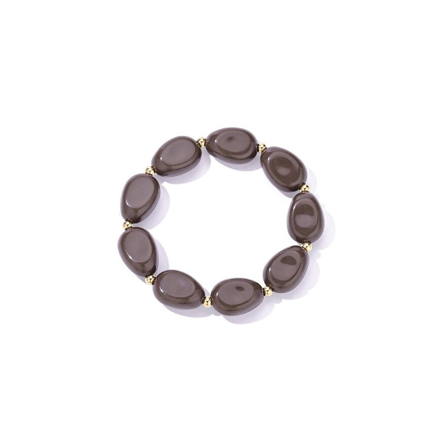 Kralen armband bruin-bordeaux