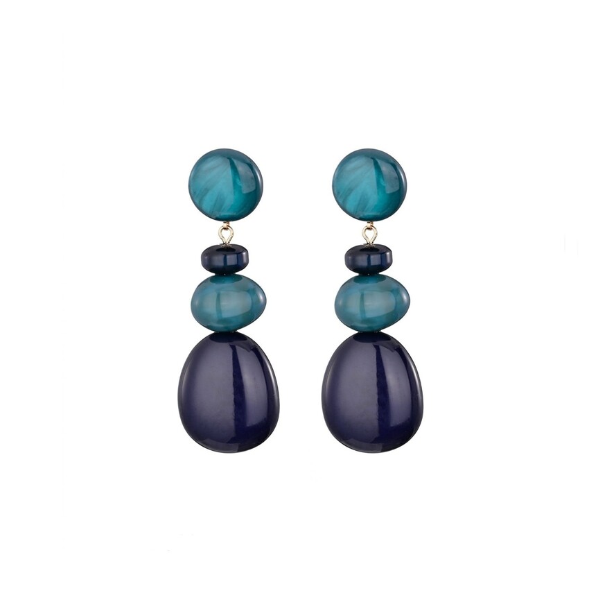 Kralenhangers groen-blauw