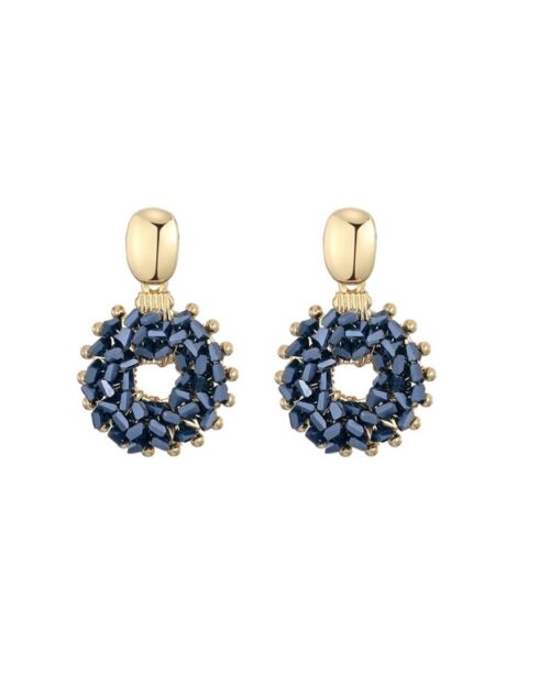 Statement oorbellen navy