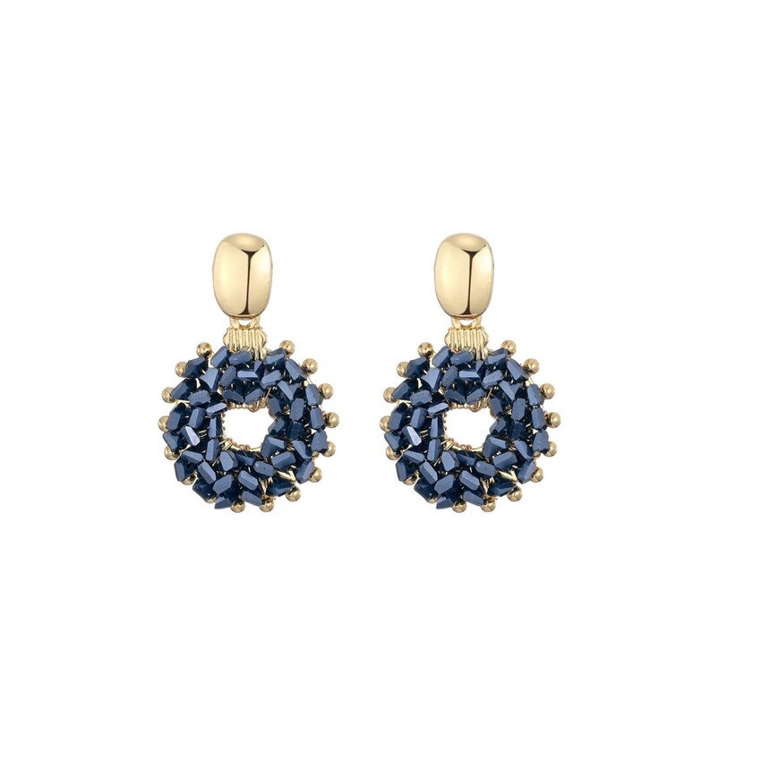 Statement oorbellen navy