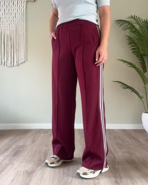 Pantalon stripes bordeaux