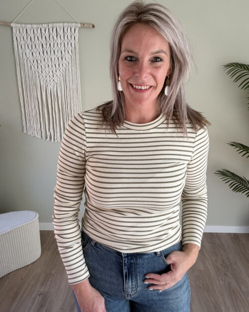 Longsleeve groen-wit