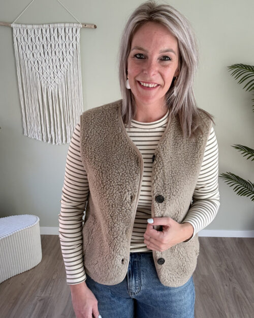 Teddy gilet beige