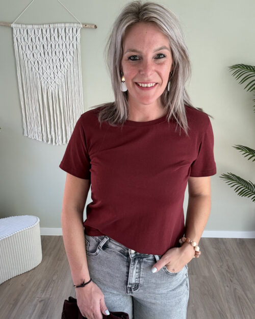 Basic tee bordeaux