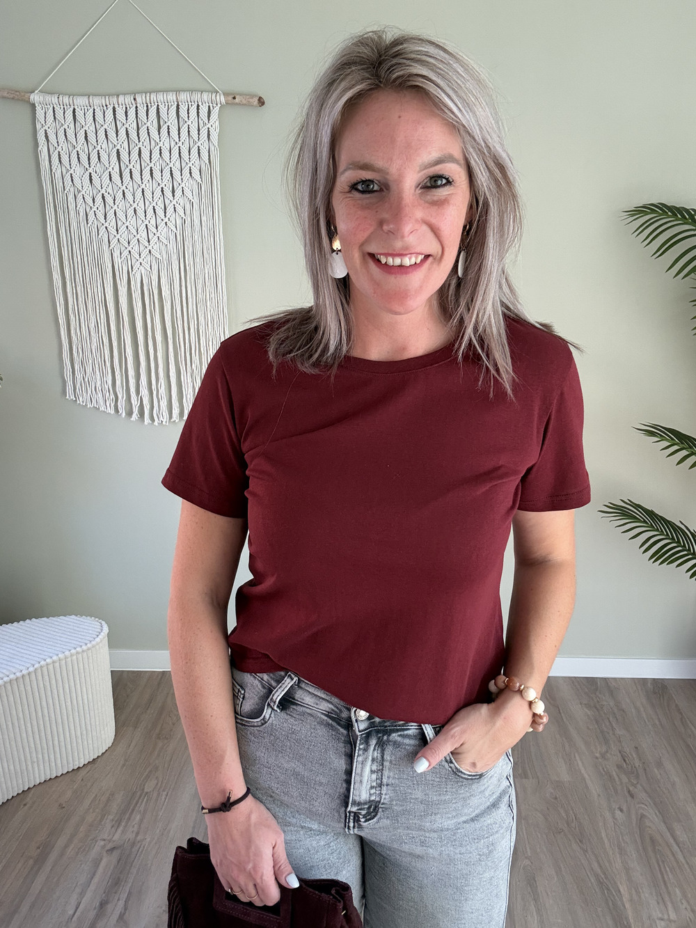 Basic tee bordeaux